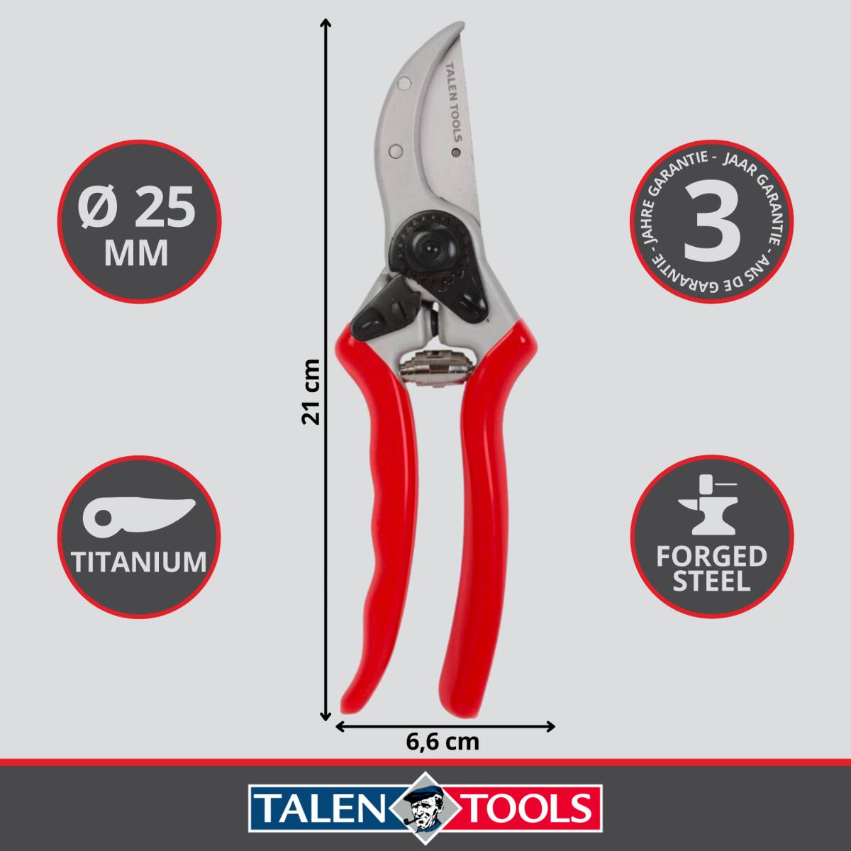 Talen Tools - Snoeischaar - Professioneel - Rood-1