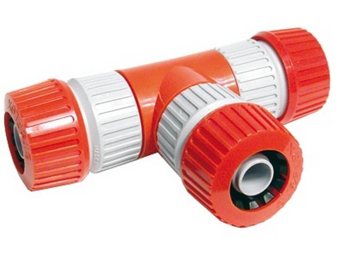 Talen Tools - Tuinslang T-vertakking - ø 12-18mm - 3 slanghouders - pvc-0