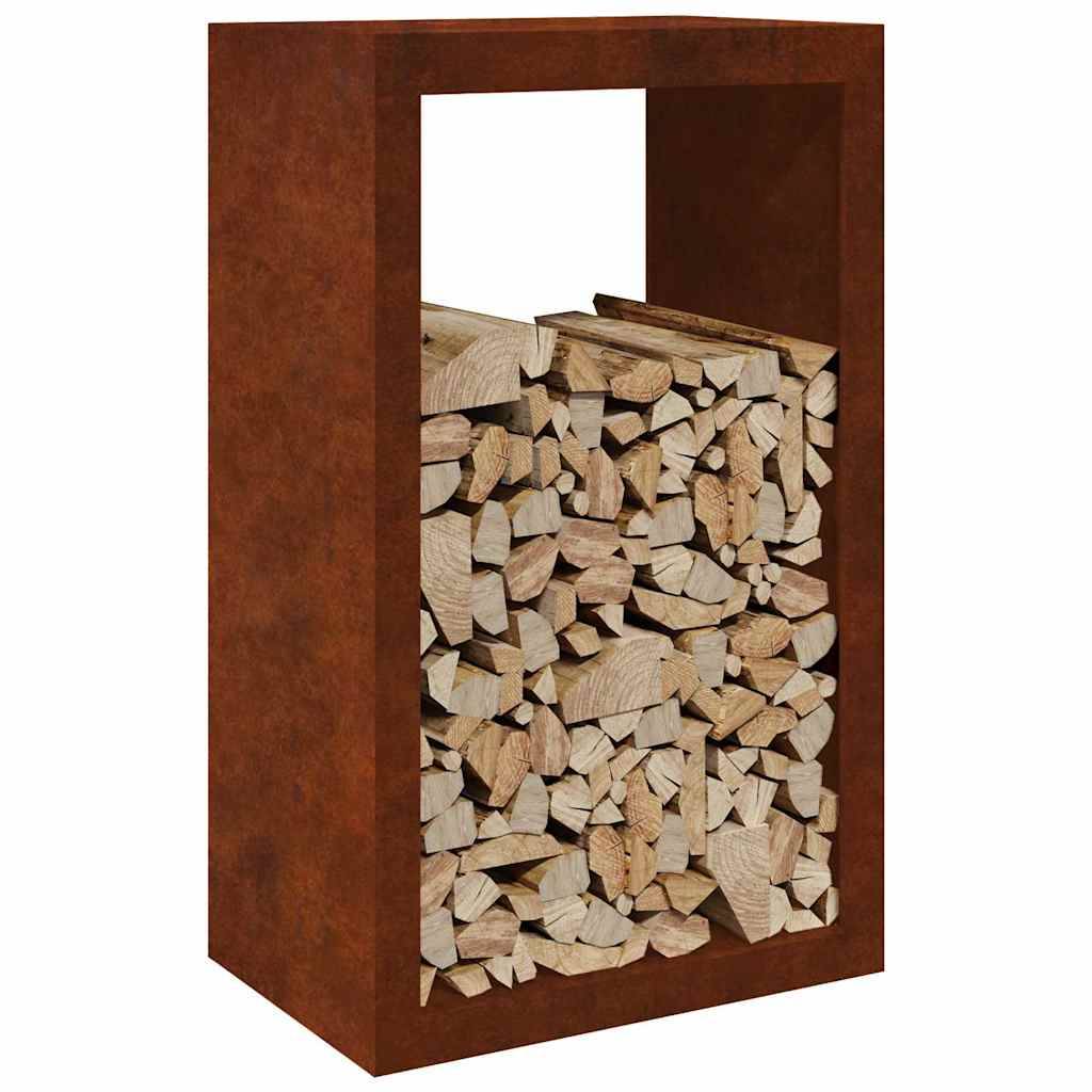 vidaXL - Haardhoutrek - 60x40x100 - cm - cortenstaal-3