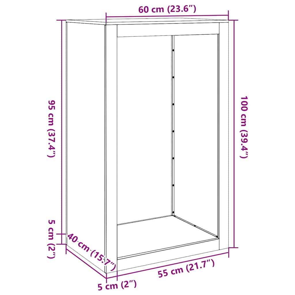 vidaXL - Haardhoutrek - 60x40x100 - cm - cortenstaal-4