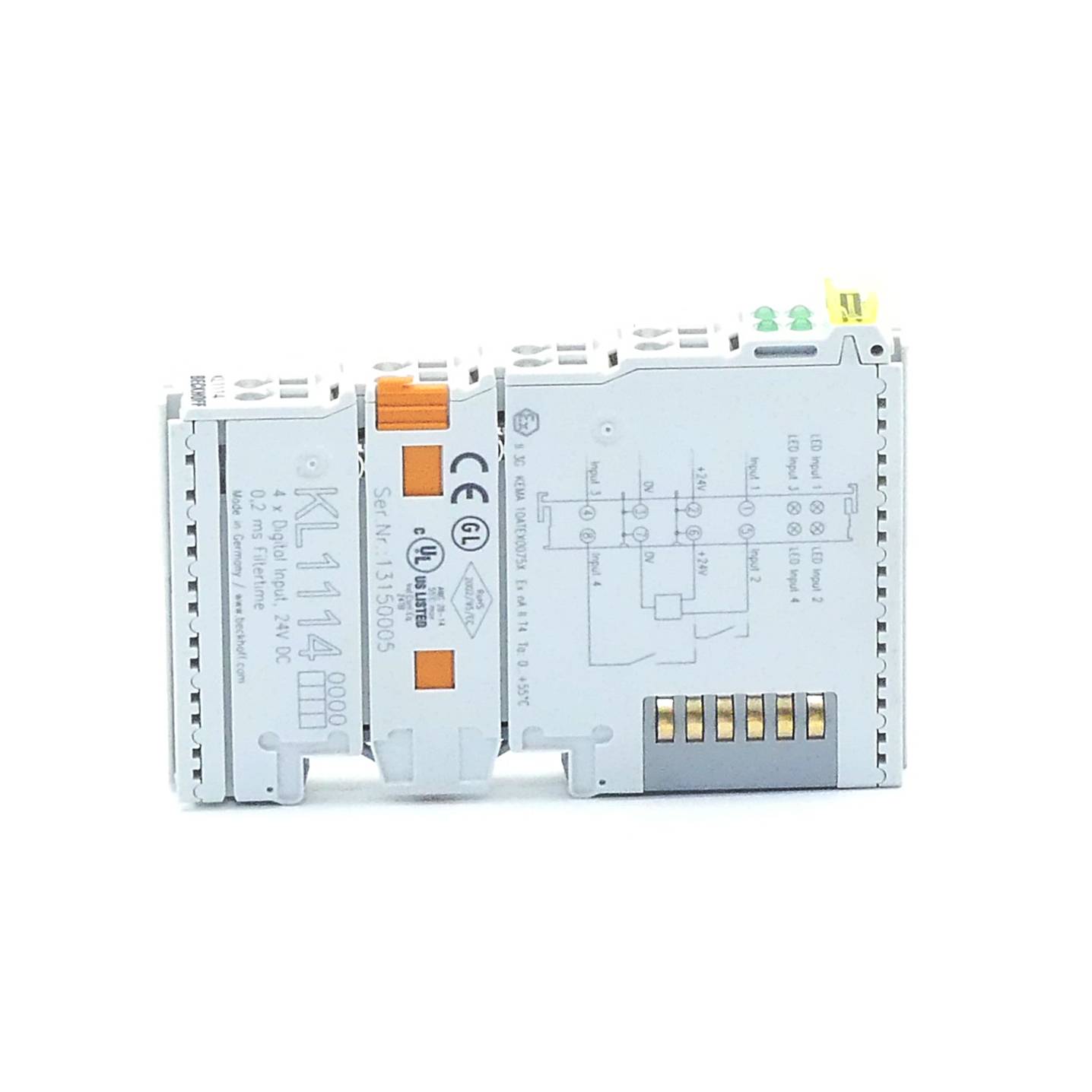 Bus Terminal, 4-channel digital input, 24 V DC, 0.2 ms, 2-/3-wire connection-3