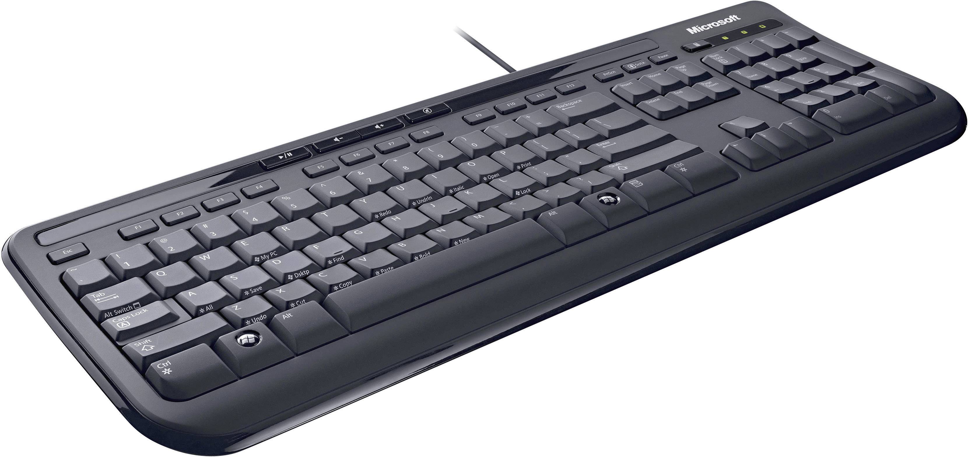 Microsoft WIRED DESKTOP 600 Set met toetsenbord en muis USB Spatwaterdicht QWERTZ, Duits Zwart-2
