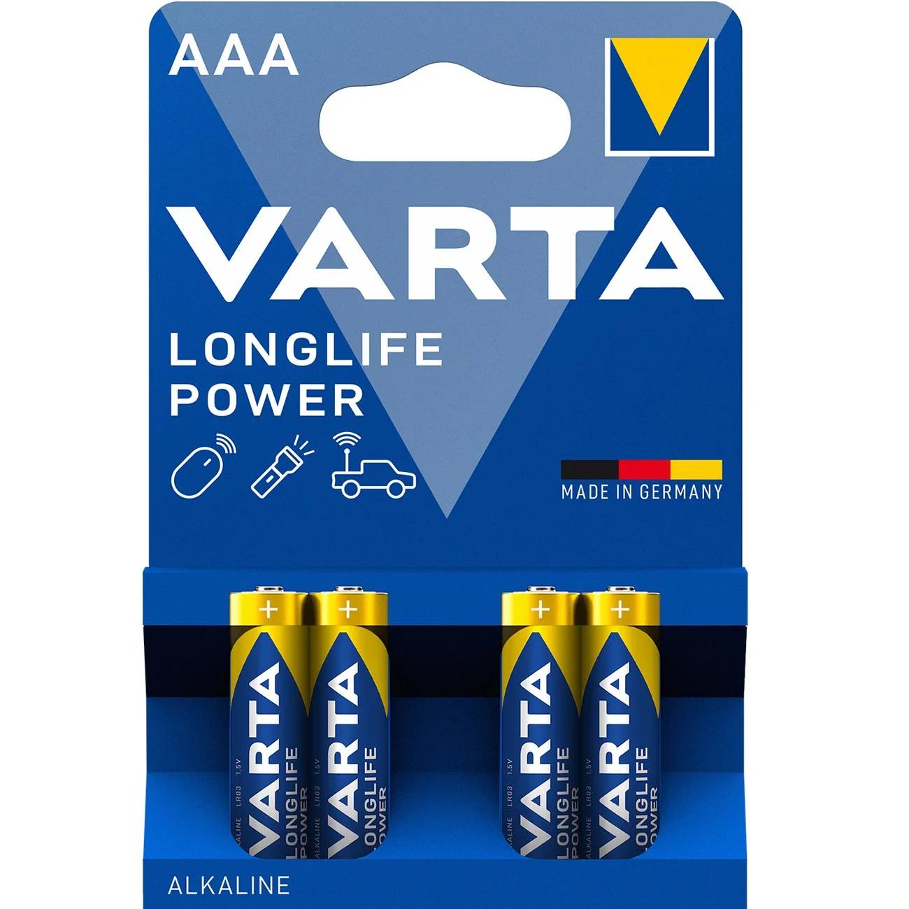 Varta de nieuwe High Energy Longlife Micro / AAA 4903 4-delige blisterkaart, afmetingen 44,5x10,5 mm-0