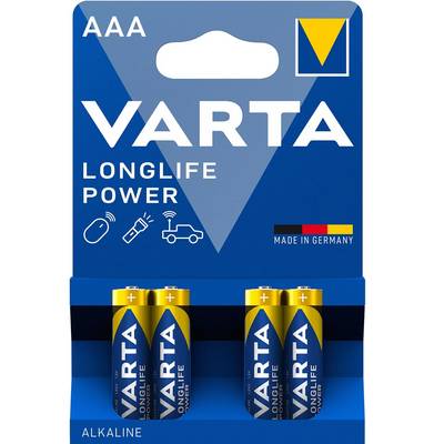 Varta de nieuwe High Energy Longlife Micro / AAA 4903 4-delige blisterkaart, afmetingen 44,5x10,5 mm-0