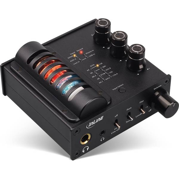 InLine® AmpUSB-EQ, Hi-Res DSD hoofdtelefoonversterker + equalizer, USB DAC