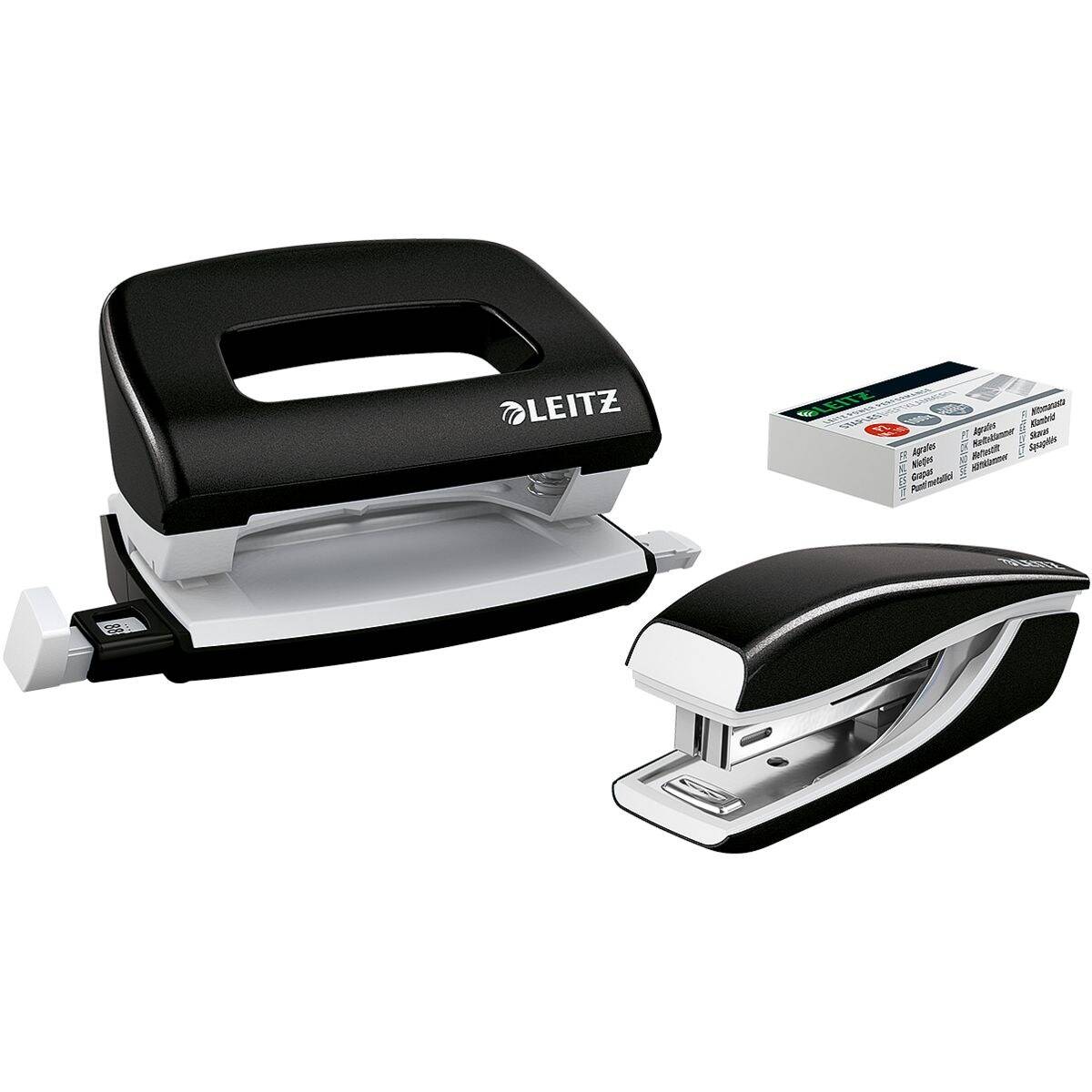 Leitz WOW Nietmachine - Zwart - 100 Nietjes - P2 Nr. 10 - 5561-20-95
