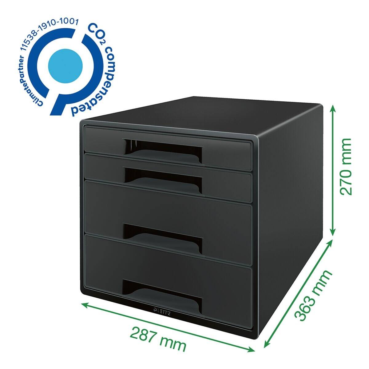 Esselte Leit Recycle Cube Ladebox, Zwart - LEITZ 5372-00-95 (53720095)-1