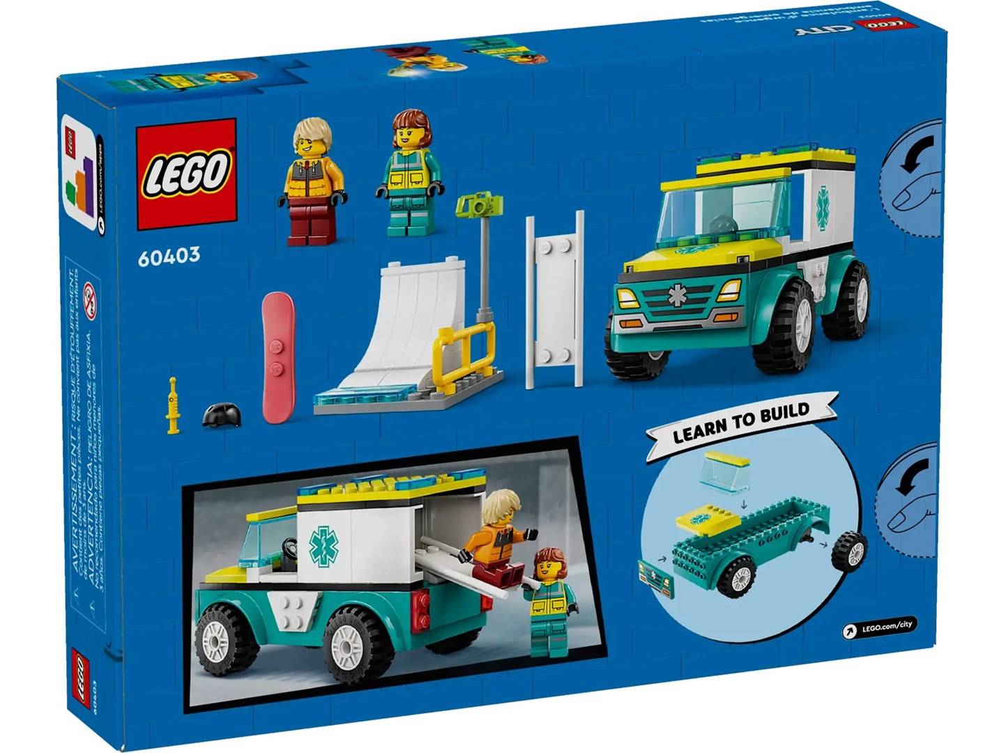 LEGO CITY 60403 NOODAMBULANCE EN SNOWBOARDER-1