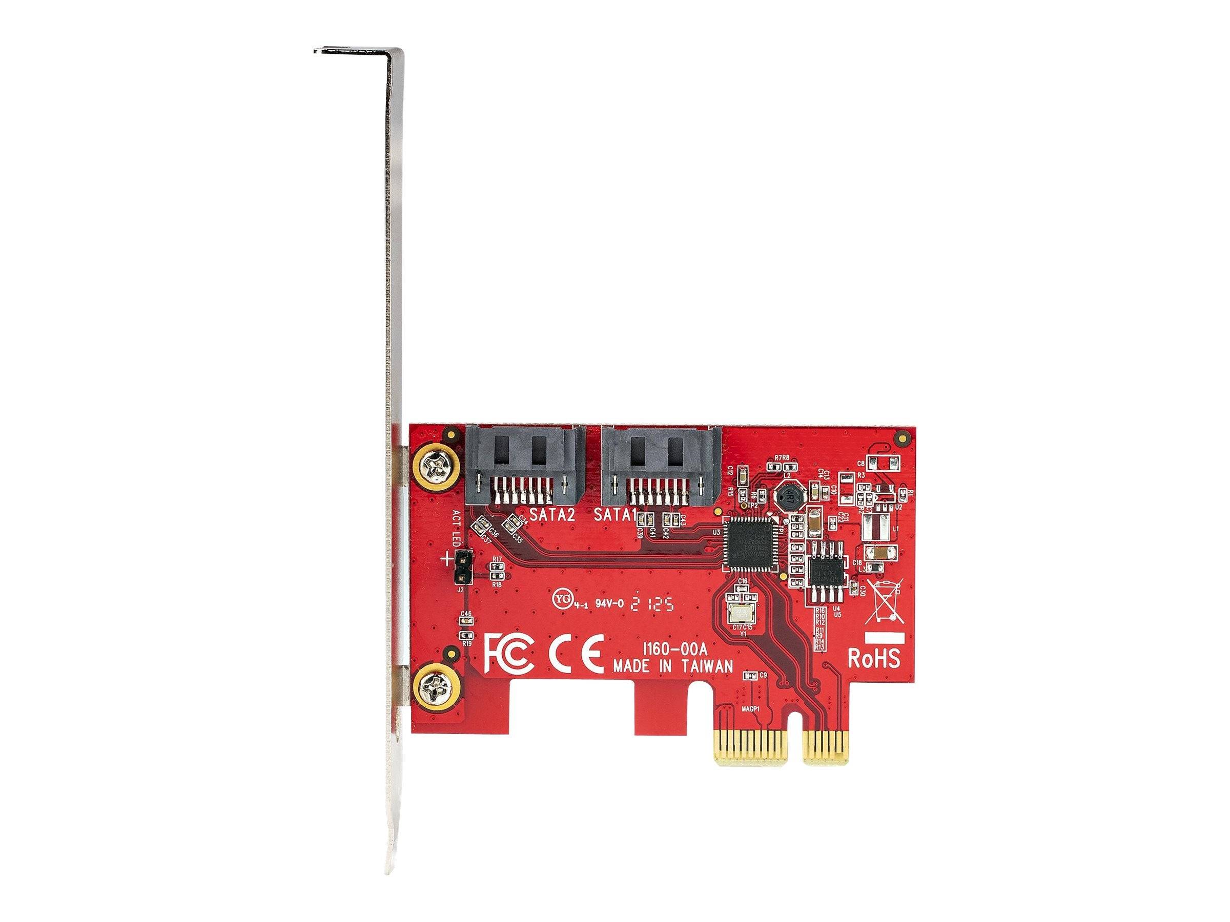 StarTech.com SATA PCIe Kaart, 2 Port PCIe SATA Uitbreidingskaart, 6Gbps, Full/Low Profile, PCI Express naar SATA Adapter-1