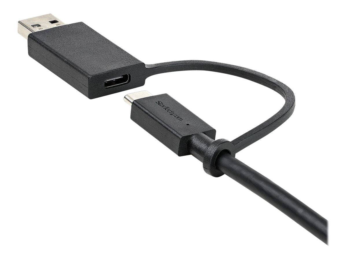 StarTech.com 1m USB-C Kabel met USB-A Adapter - 2-in-1 USB C Kabel (10Gbps/PD3.0) met USB-A (5Gbps) Dongle voor Hybride-1