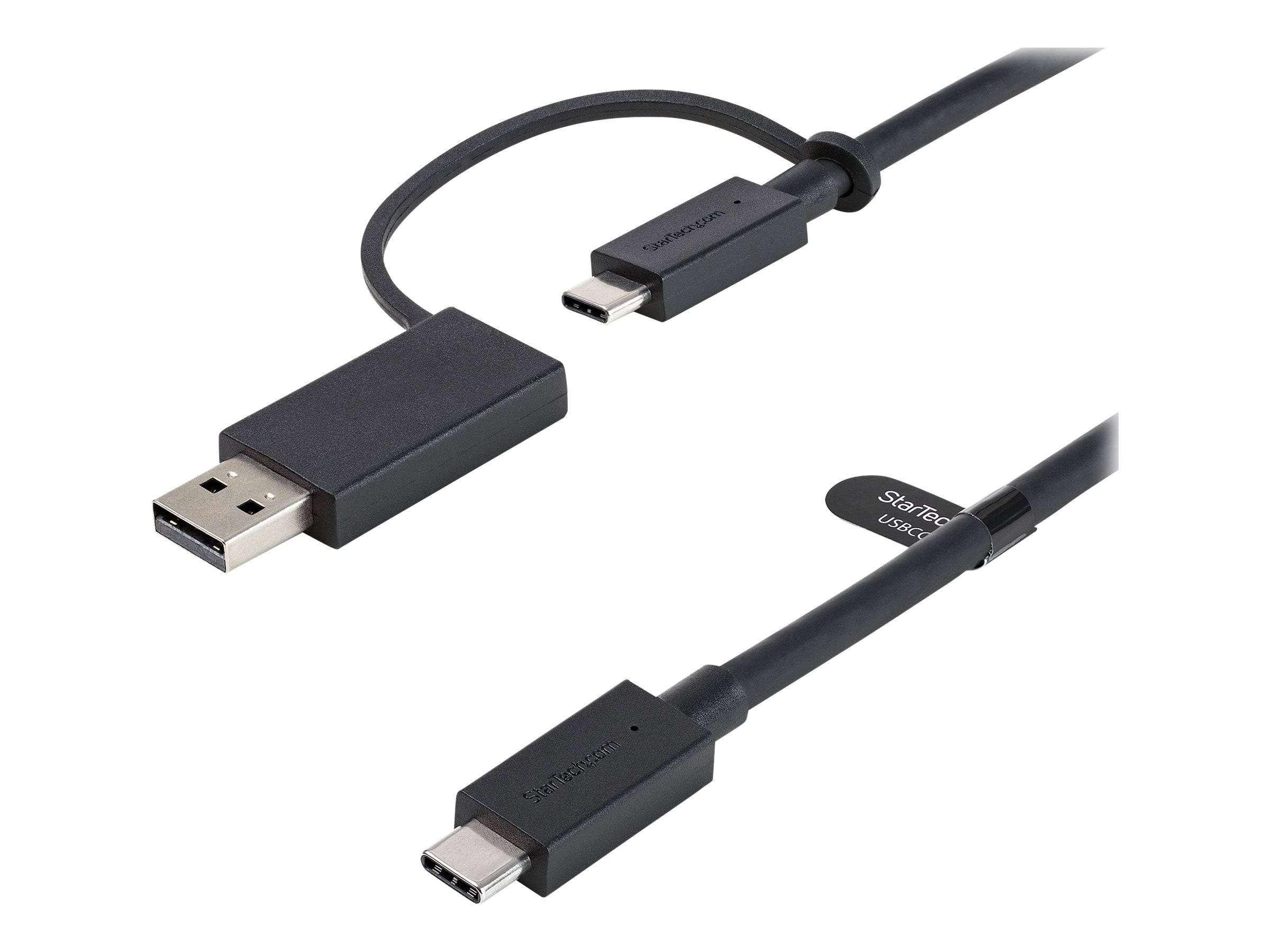 StarTech.com 1m USB-C Kabel met USB-A Adapter - 2-in-1 USB C Kabel (10Gbps/PD3.0) met USB-A (5Gbps) Dongle voor Hybride-0