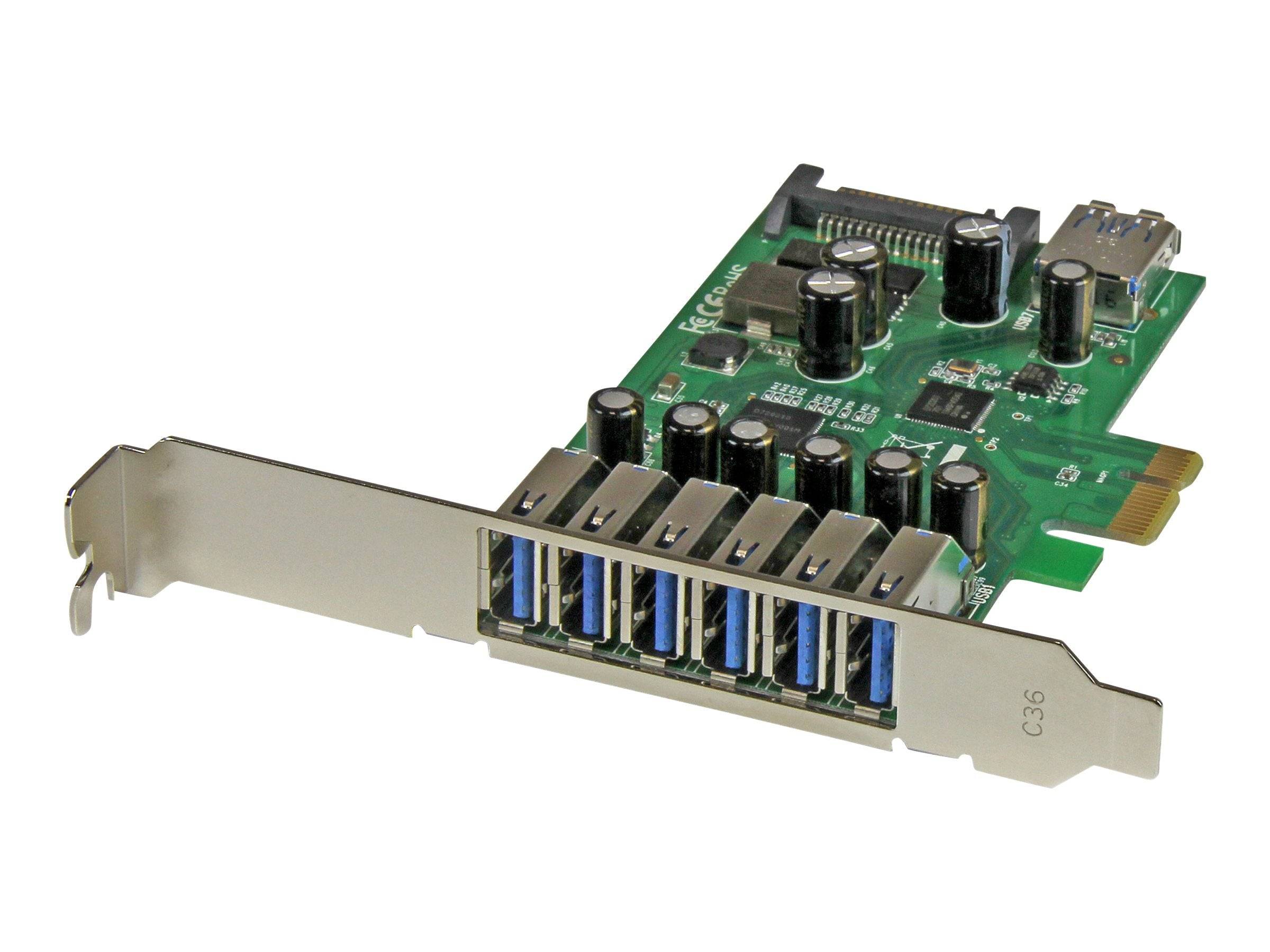 StarTech.com 7-poorts PCI Express USB 3.0-kaart - Standaard & Laag profiel - SATA-voeding - UASP-ondersteuning - 1 inter-0