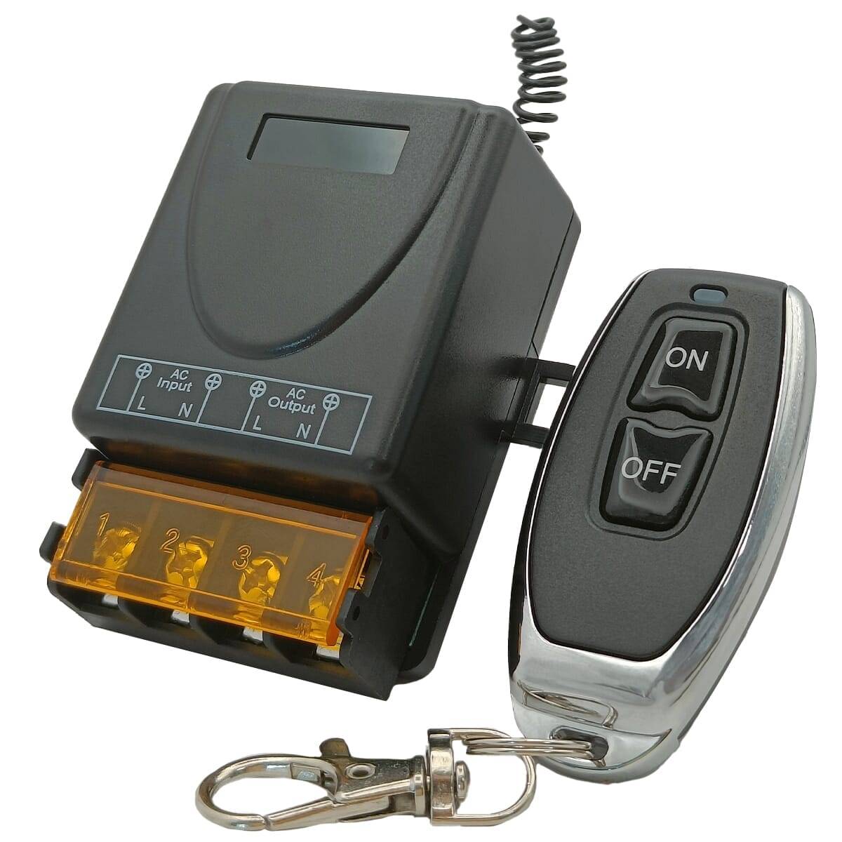 Draadloze Schakelaar - 230V 10A - 433MHz - Met 2 Afstandsbedieningen - 1-Kanaals - Max. 2300W - Zwart - Bereik tot 50m-1