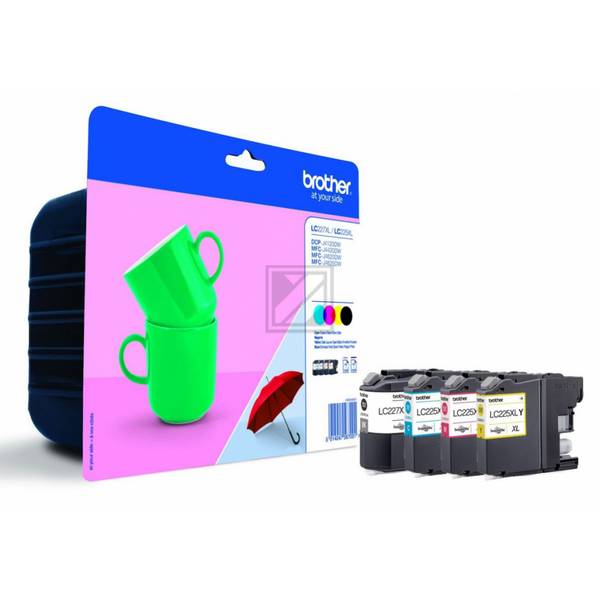 Inktcartridge Brother LC-227XLVALP zwart + 3 kleuren | 4 stuks