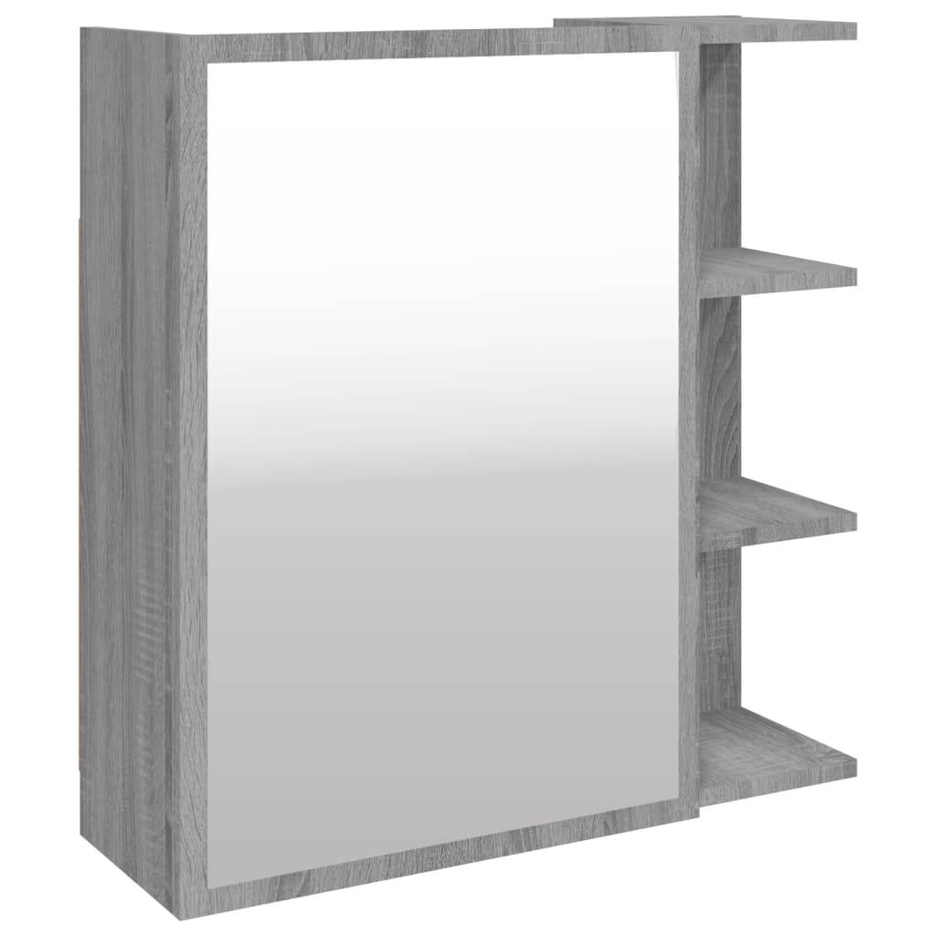 vidaXL - Badkamerspiegelkast - 62,5x20,5x64 - cm - bewerkt - hout - grijs - sonoma