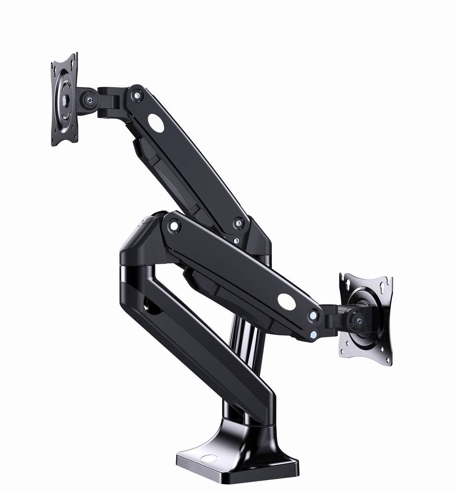 Full-motion dubbele monitorarm met gasveer, 17”-35”-0