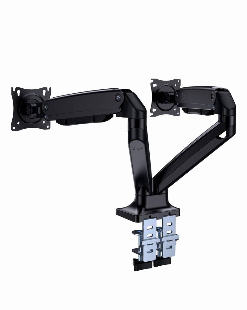 Full-motion dubbele monitorarm met gasveer, 17”-35”-4