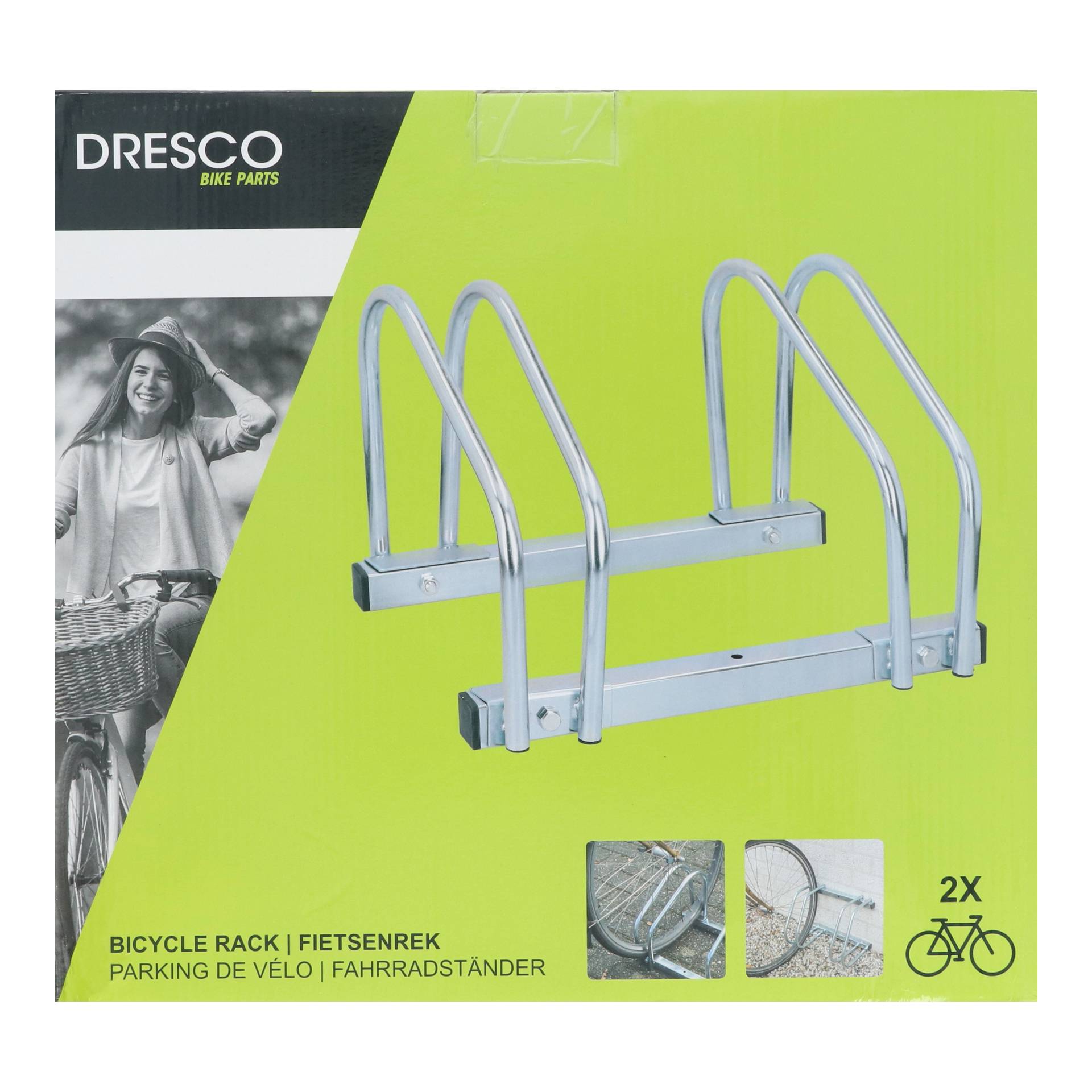 Dresco Fietsenrek 2 Fietsen Vloer- en Muurbevestiging-2