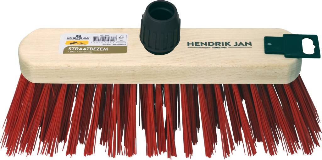 Hendrik Jan - Straatbezem - Harde kunstvezels - Met steelhouder-0