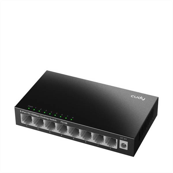 cudy FS108 FS108 8-Port 10/100 Metal Switch - Switch - 0,1 Gbps Netwerk switch