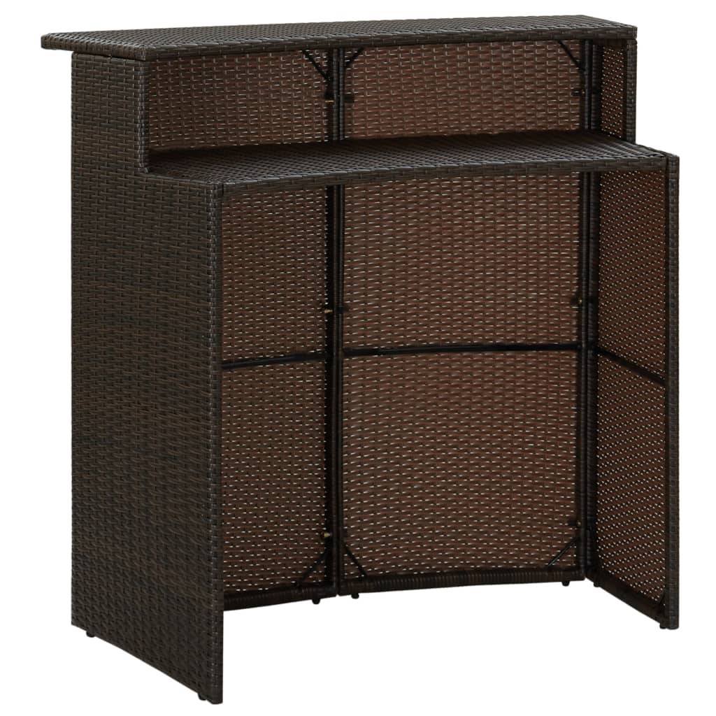 vidaXL - Tuinbartafel - 120x55x110 - cm - poly - rattan - bruin-3