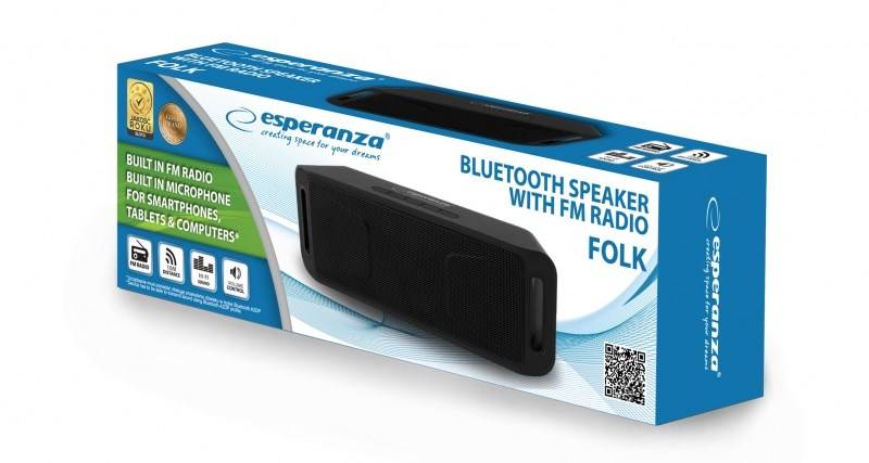 Esperanza FOLK Stereo draagbare luidspreker Zwart 6 W-1