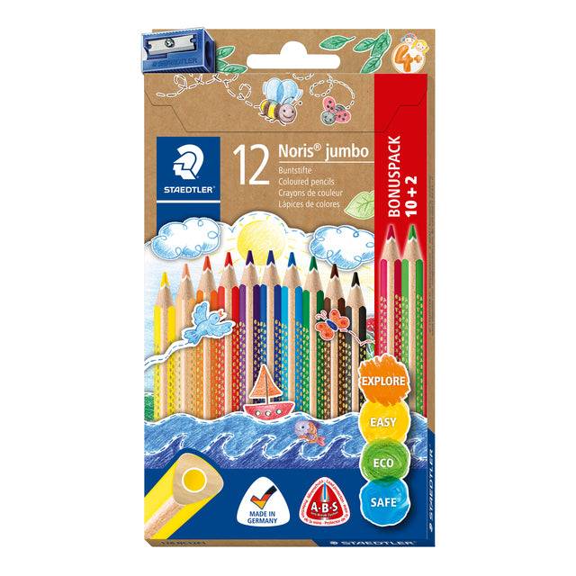 STAEDTLER Noris triplus Jumbo kleurpotlood 10+2 set driehoekig retail-5