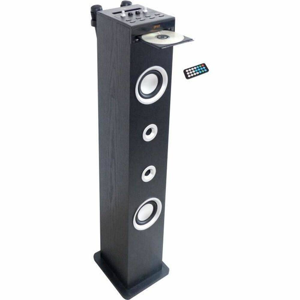 Inovalley HP49CD - Bluetooth Torenluidspreker - CD Speler, Karaoke, 100W, FM Radio, USB, Aux-in - Zwart-0