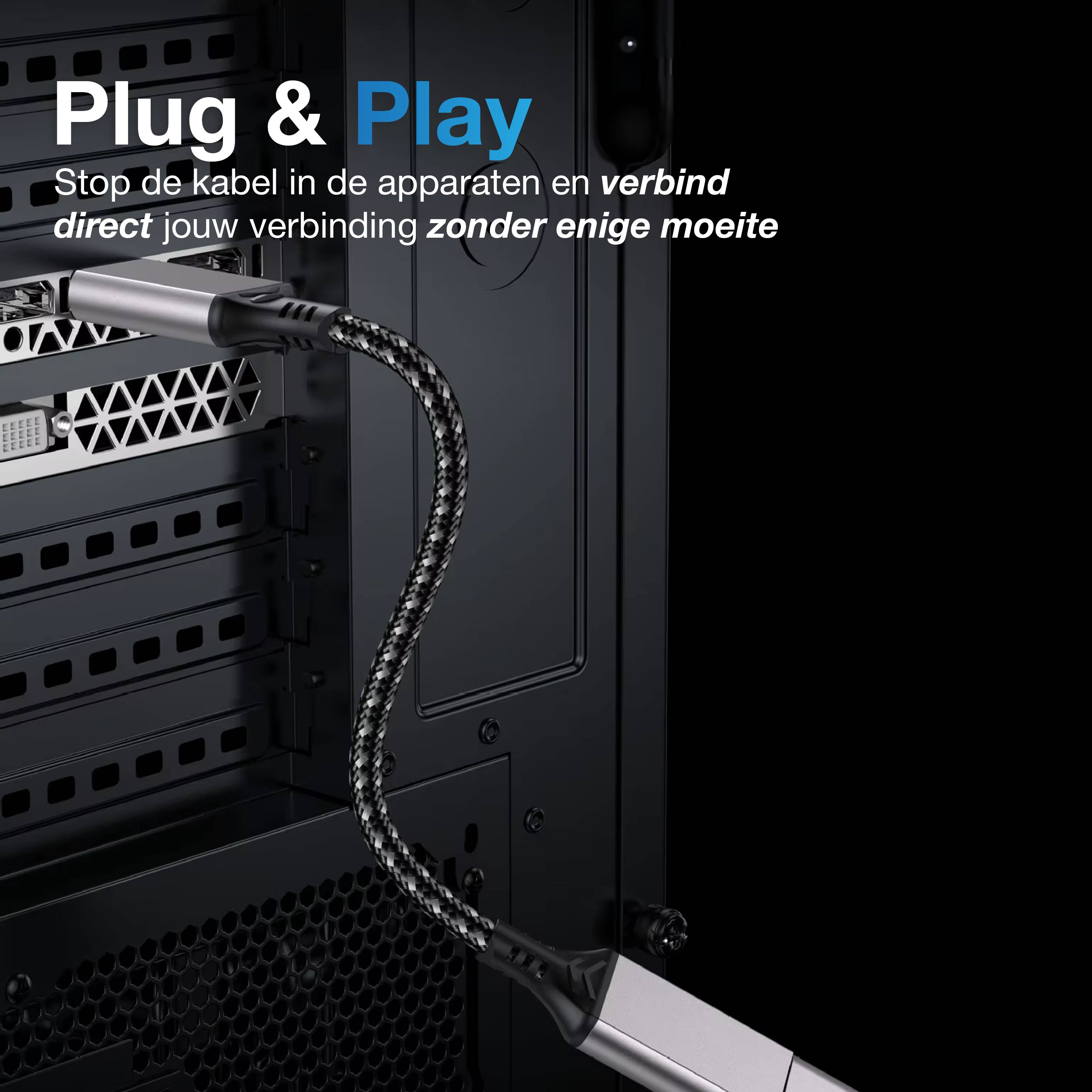 Qost - HDMI 2.1 verlengkabel - 8K60Hz - 48Gbps - High Speed, 3D / 4K @60Hz - Spacegrey - 5 Meter-2