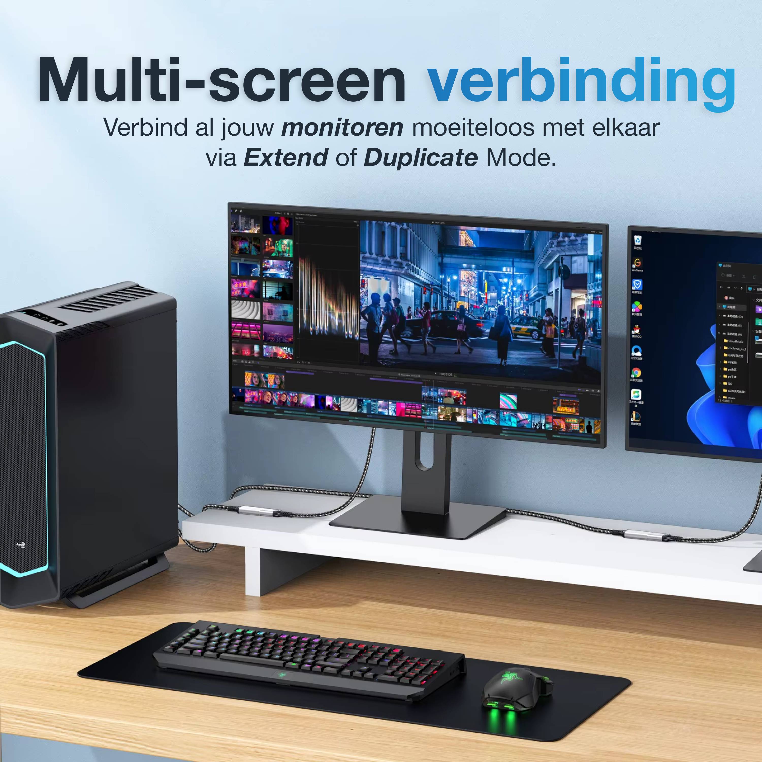 Qost - HDMI 2.1 verlengkabel - 8K60Hz - 48Gbps - High Speed, 3D / 4K @60Hz - Spacegrey - 5 Meter-3