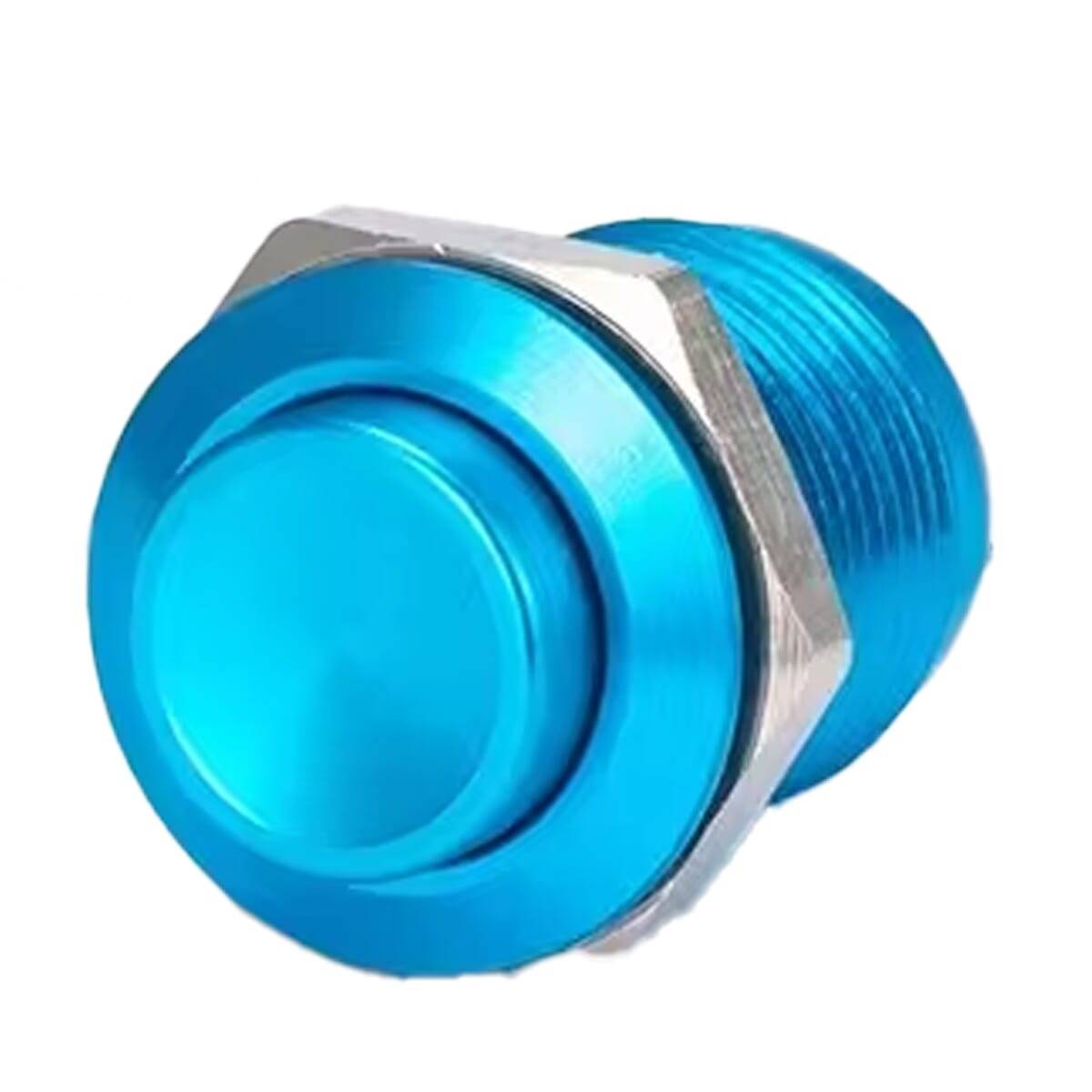 ProRide Metalen Mini Drukschakelaar 12V OFF-(ON) - 12mm - Pulsschakelaar - 12V/24V - Blauw - High Surface-0