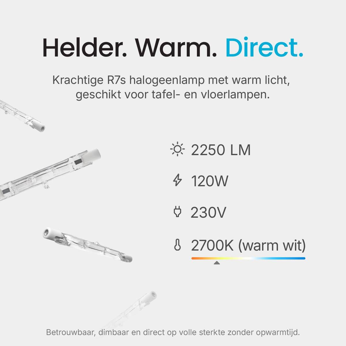 Modee Halogeenlamp R7s - 120W 2700K 2250 LM 230V - Staaflamp - 78mm - Warm Wit - 10 stuks-1