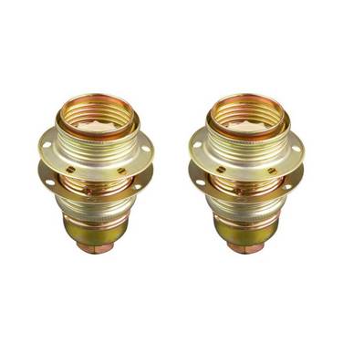 Lamphouder + 2 Ringen - E14 - Messing - Per 2 stuks