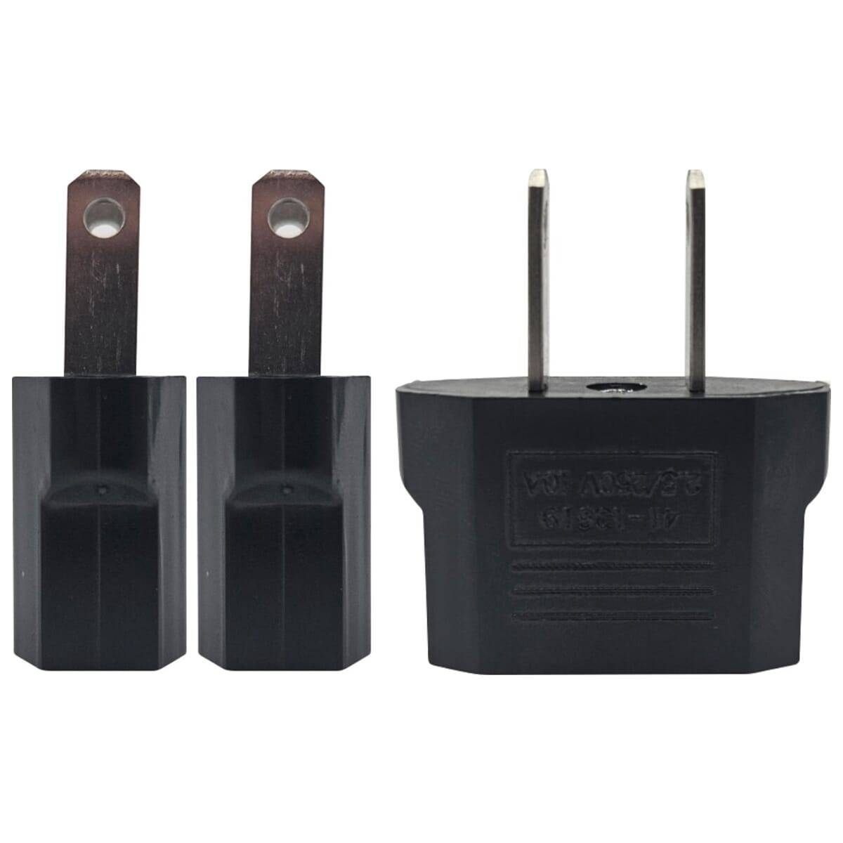 Orbit Electronic Reisstekker EU-USA/Canada - Type C/E/F naar A/B - Ongeaard - 2.5A - 600W - Zwart - 3 stuks-0