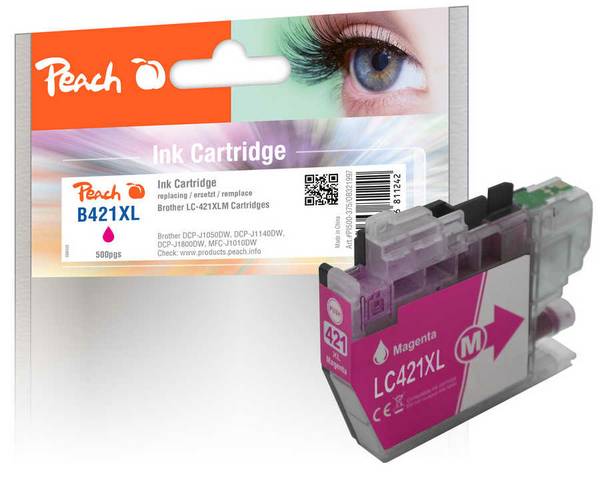 Peach cartridge Brother LC-421XL magenta compatibel