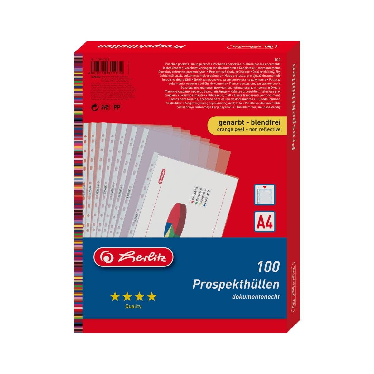 Herlitz 10840320 documentbeschermer 210 x 297 mm (A4) polypropyleen (PP) 100 stuks-2