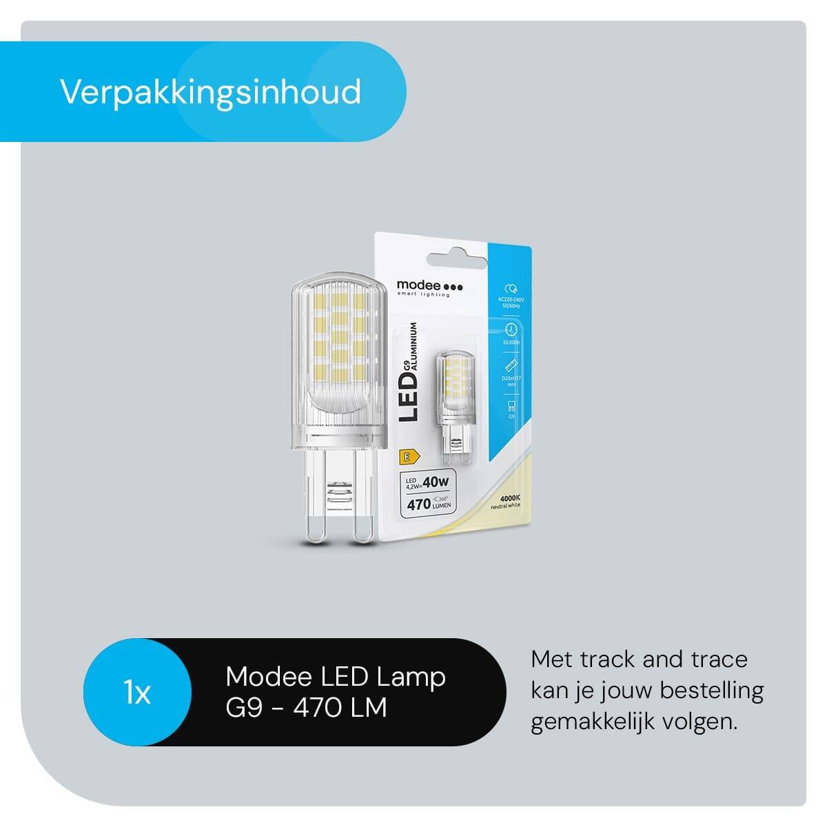 Modee LED Lamp G9 - 4.2W 4000K 470lm 230V - LED Lamp insteek - Wit Licht-4