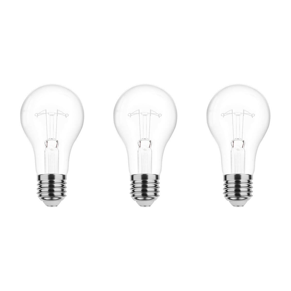 Technik E27 Wolfraam-Gloeilamp Dimbaar 150W - 2700K - Warm Wit - Gloeilamp Globe A70 - 3 stuks-0