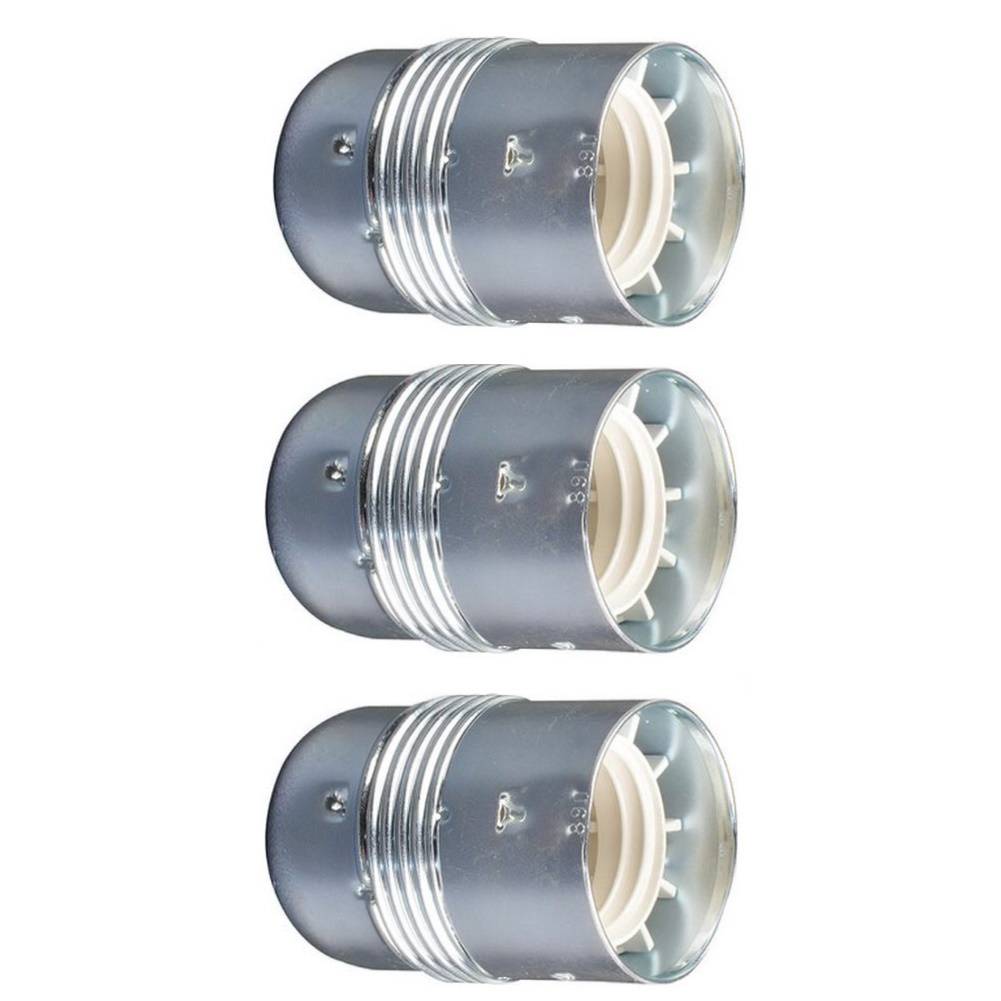 Lamphouder - Glad - E27 - Chroom - Per 3 stuks-0