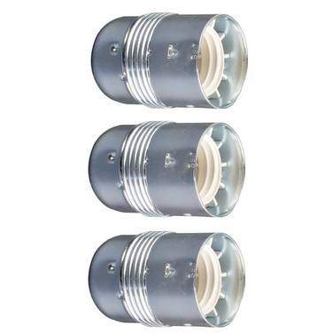Lamphouder - Glad - E27 - Chroom - Per 3 stuks