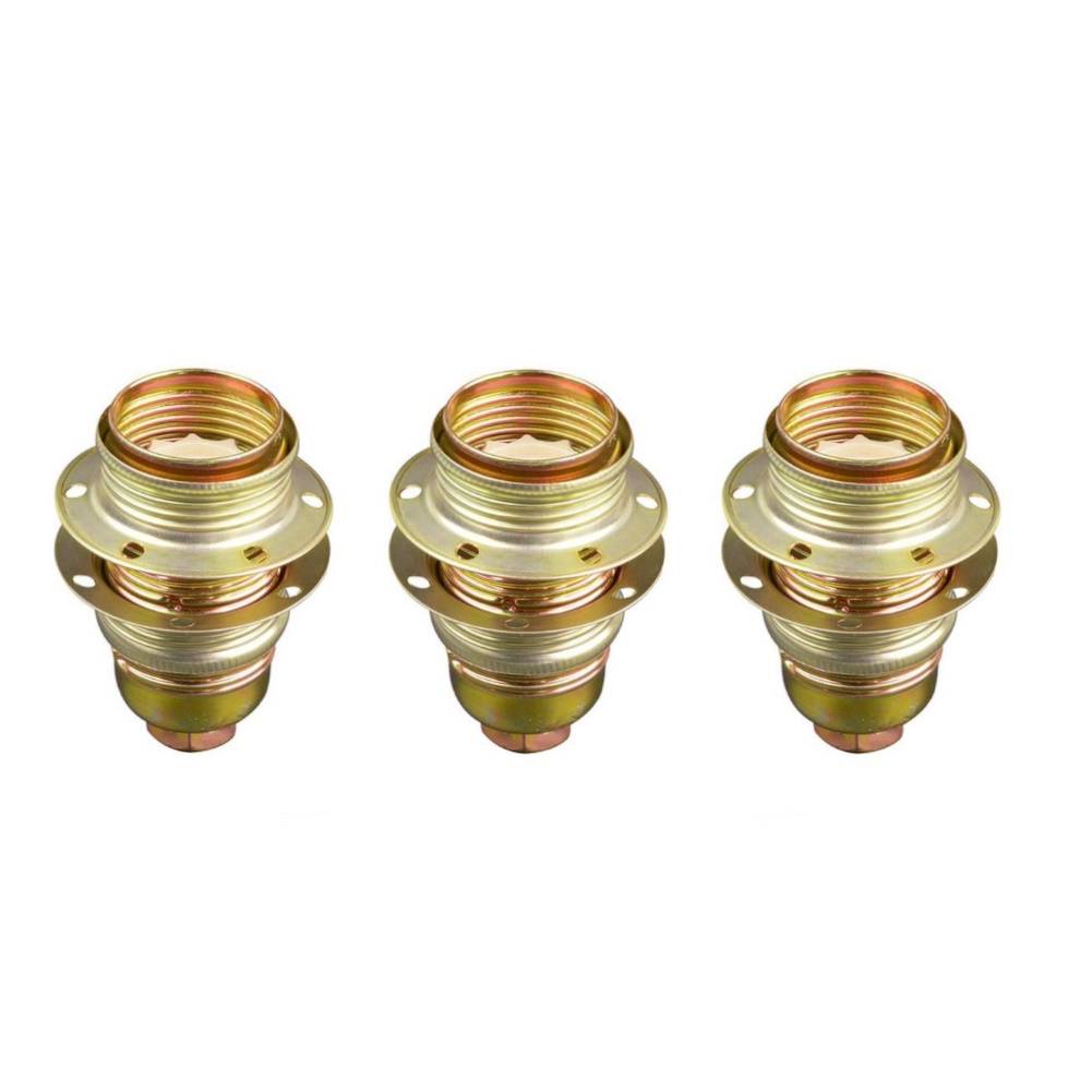 Lamphouder + 2 Ringen - E14 - Messing - Per 3 stuks-0