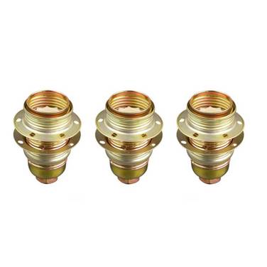 Lamphouder + 2 Ringen - E14 - Messing - Per 3 stuks