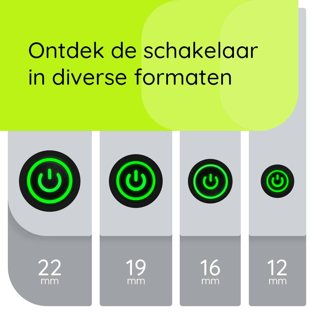ProRide Metalen Drukschakelaar 220V ON-OFF - 12mm - Aan/uit schakelaar met Aansluitkabel - Spatwaterdicht - LED-3