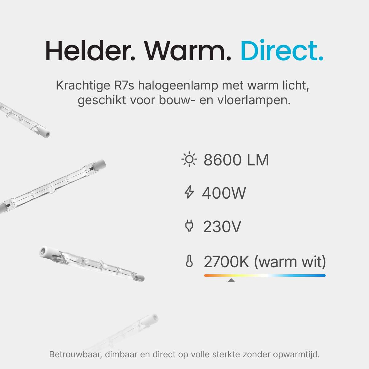 Modee Halogeenlamp R7s - 400W 2700K 8600 LM 230V - Staaflamp - 118mm - Warm Wit - 10 stuks-1