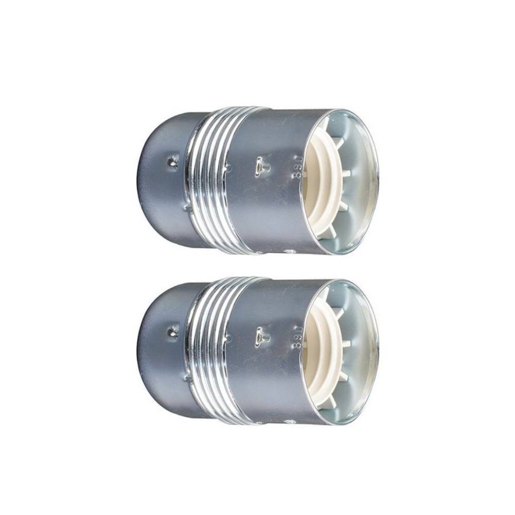 Lamphouder - Glad - E27 - Chroom - Per 2 stuks-0