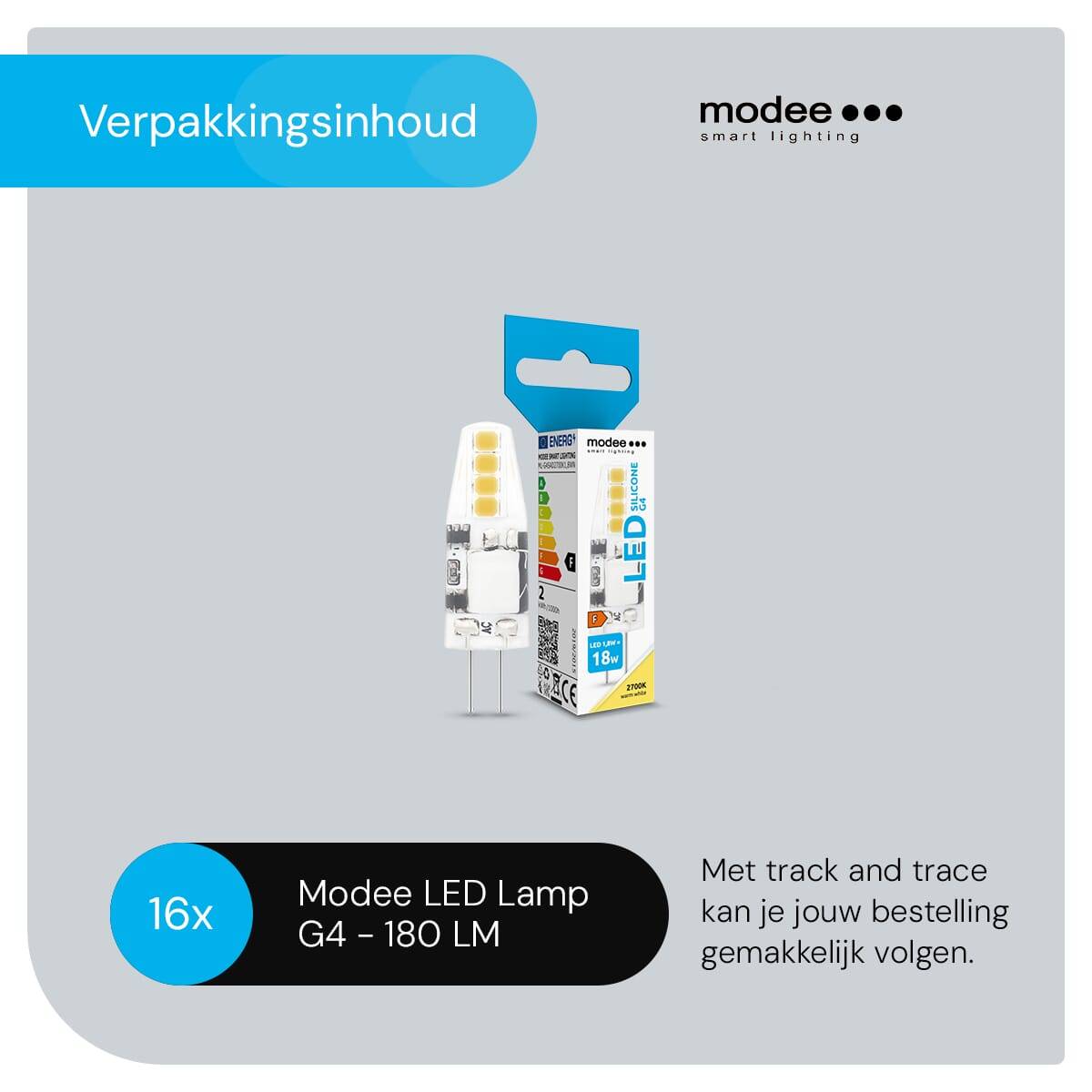 Modee LED Lamp G4 - 1.8W 2700K 180 LM 12V - LED Lamp insteek - Warm Wit - 16 stuks-3