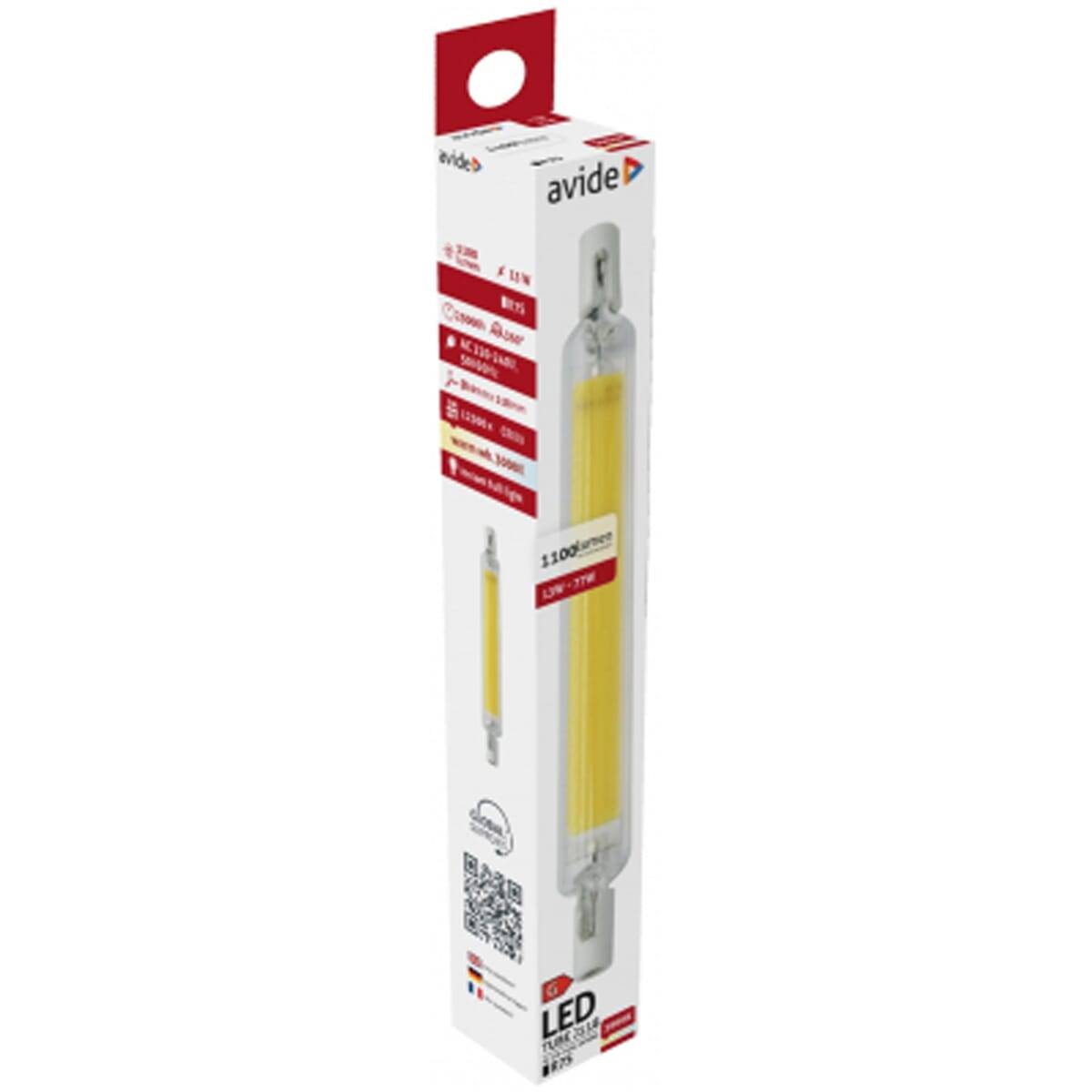 Avide R7s LED Staaflamp 118mm - 13W 220-240V - 3000K - 1100lm - LED Lampjes Insteek - Warm wit licht - Vervangt 77W lamp-1