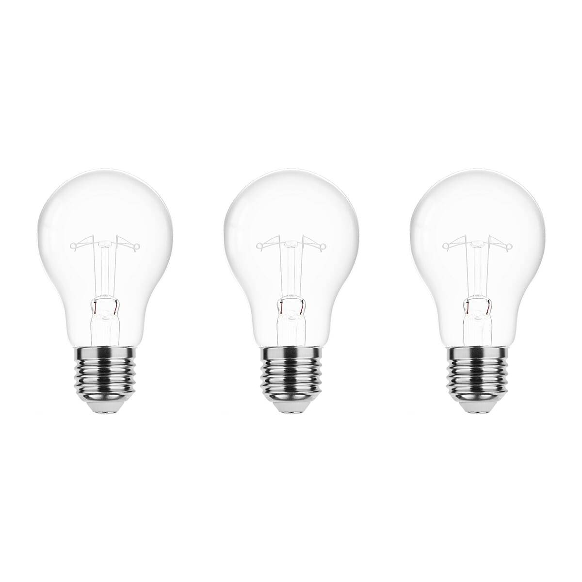 Technik E27 Wolfraam-Gloeilamp Dimbaar 75W - 2700K - Warm Wit - Gloeilamp Globe A55 - 3 stuks-0