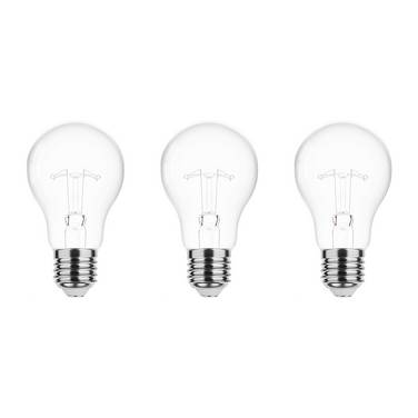 Technik E27 Wolfraam-Gloeilamp Dimbaar 75W - 2700K - Warm Wit - Gloeilamp Globe A55 - 3 stuks