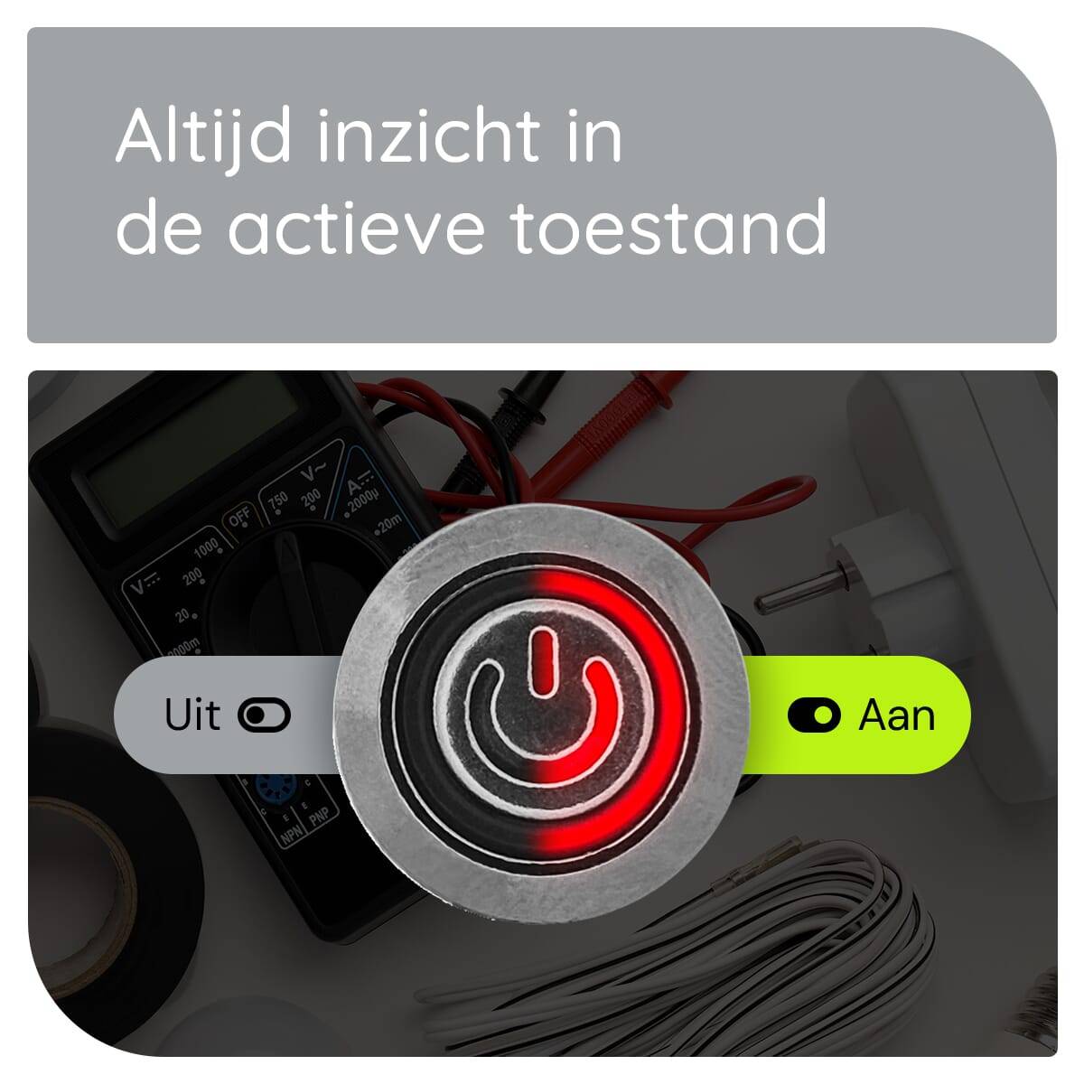 ProRide Metalen Drukschakelaar 220V ON-OFF - 12mm - Aan/uit schakelaar met Aansluitkabel - Spatwaterdicht - LED-3